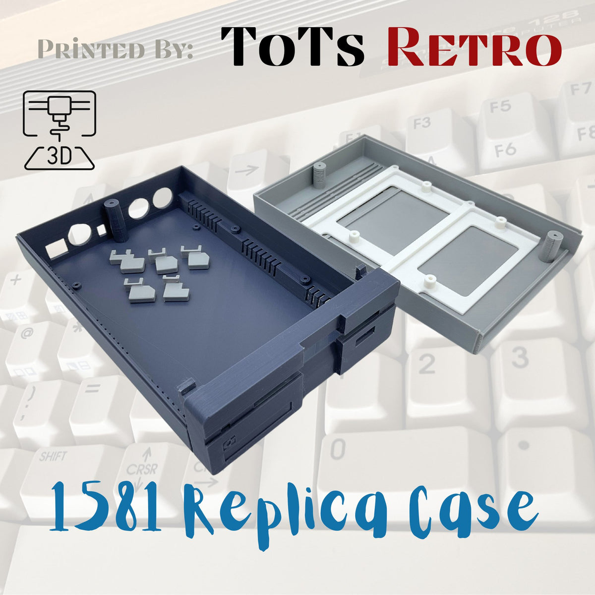 Commodore 1581 Replica Case Grey 3d Printed For Commodore c64 c128
