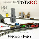 N Scale 1:160 3D Printed Building - Dracula’s Tower PLA Eclipse Black