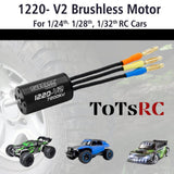 Surpass Hobby 1220 v2 7200kv Brushless Motor for 1/24 1/28 1/32 RC Cars - Black