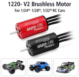Surpass Hobby 1220 v2 7200kv Brushless Motor for 1/24 1/28 1/32 RC Cars - Black