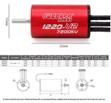 Surpass Hobby 1220 v2 7200kv Brushless Motor for 1/24 1/28 1/32 RC Cars - Black