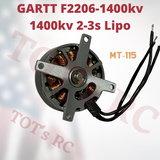 GARTT F2206 1400kv Brushless Outrunner Motor MT-115 Airplane/Foamie/Drone