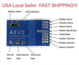 6 Axis Gyro A3V2 RC Airplane Flight Stabilizer - Fixed Wing