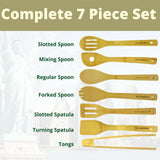KitchenMods® Authentic 7 Wooden Bamboo Utensils Set *UtensilsONLY*