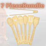 KitchenMods® Authentic 7 Wooden Bamboo Utensils Set *UtensilsONLY*