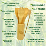 KitchenMods® Authentic 7 Wooden Bamboo Utensils Set *UtensilsONLY*