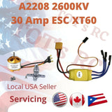 A2208 1100kv 1400kv 1800kv - 2600kv | 30A ESC 3s ESC XT60 | DEANS  Airplane