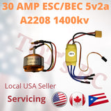 A2208 1100kv 1400kv 1800kv - 2600kv | 30A ESC 3s ESC XT60 | DEANS  Airplane