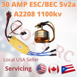 A2208 1100kv 1400kv 1800kv - 2600kv | 30A ESC 3s ESC XT60 | DEANS  Airplane