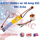 A2217 1100KV - 1500kv | 40a ESC 4s ESC 40amp XT60 | Deans  | rc plane FPV Wing
