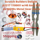 A2217 1100kv | 40A 4s ESC 4x MG90s Servos w/10x4.5 PROP