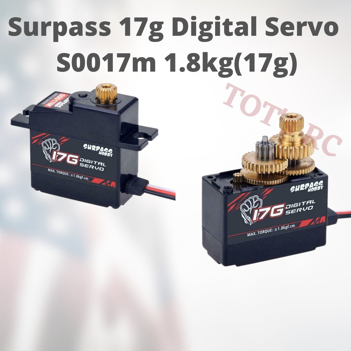 SURPASS Hobby 17g Metal Steering Gear Servo for RC plane Robot 1/18 1/16 Truck Car