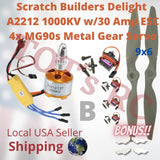 A2212 1000kv-1400kv | 30 AMP ESC 4x MG90s Mini Servo 3s ESC 30a ESC Props 9x6