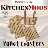 Pallet Coasters 3D Printed, Novelty Item, For Kitchen, Restaurant, Gift