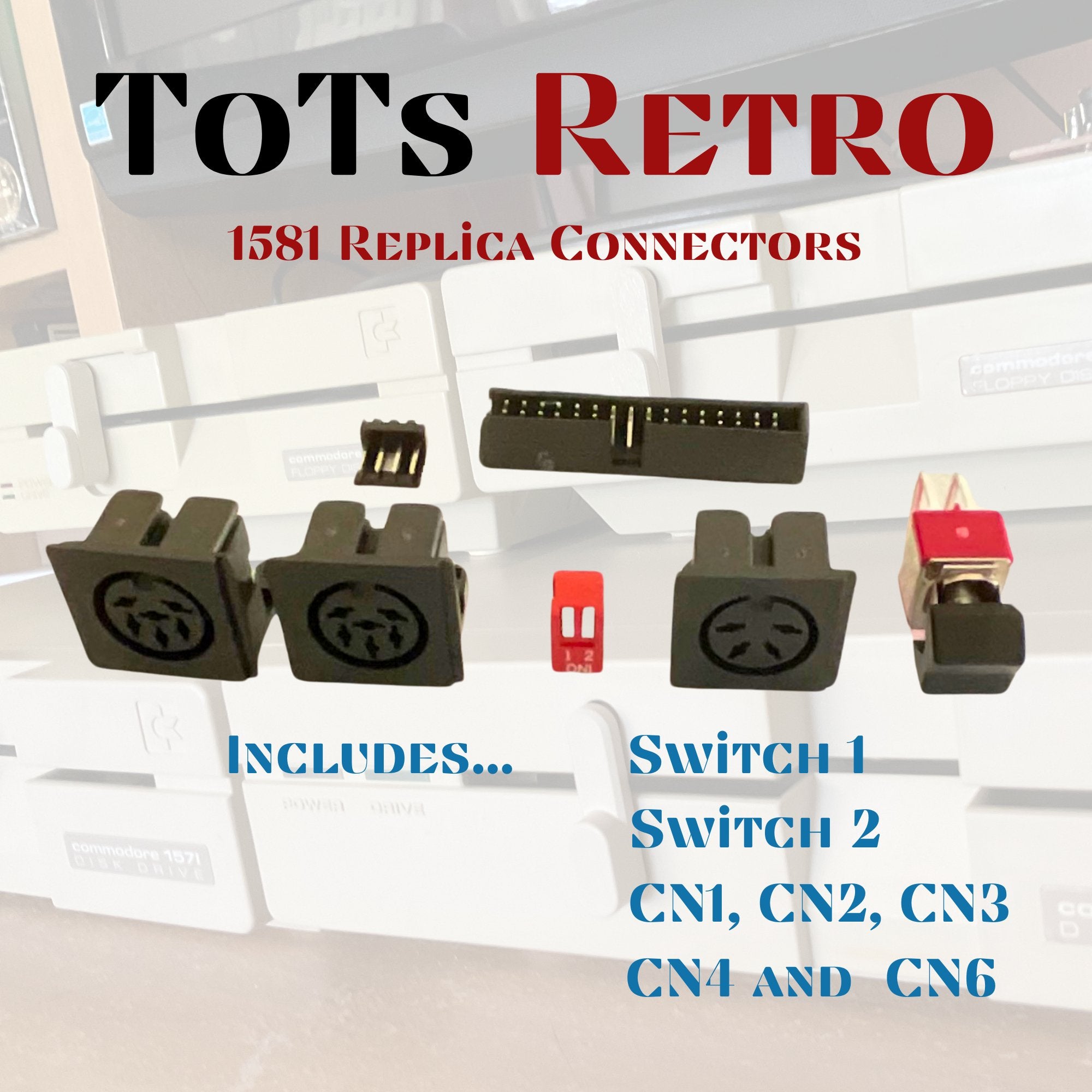 Commodore 1581 Replica Connector Kit w/ Power switch – ToTsRC