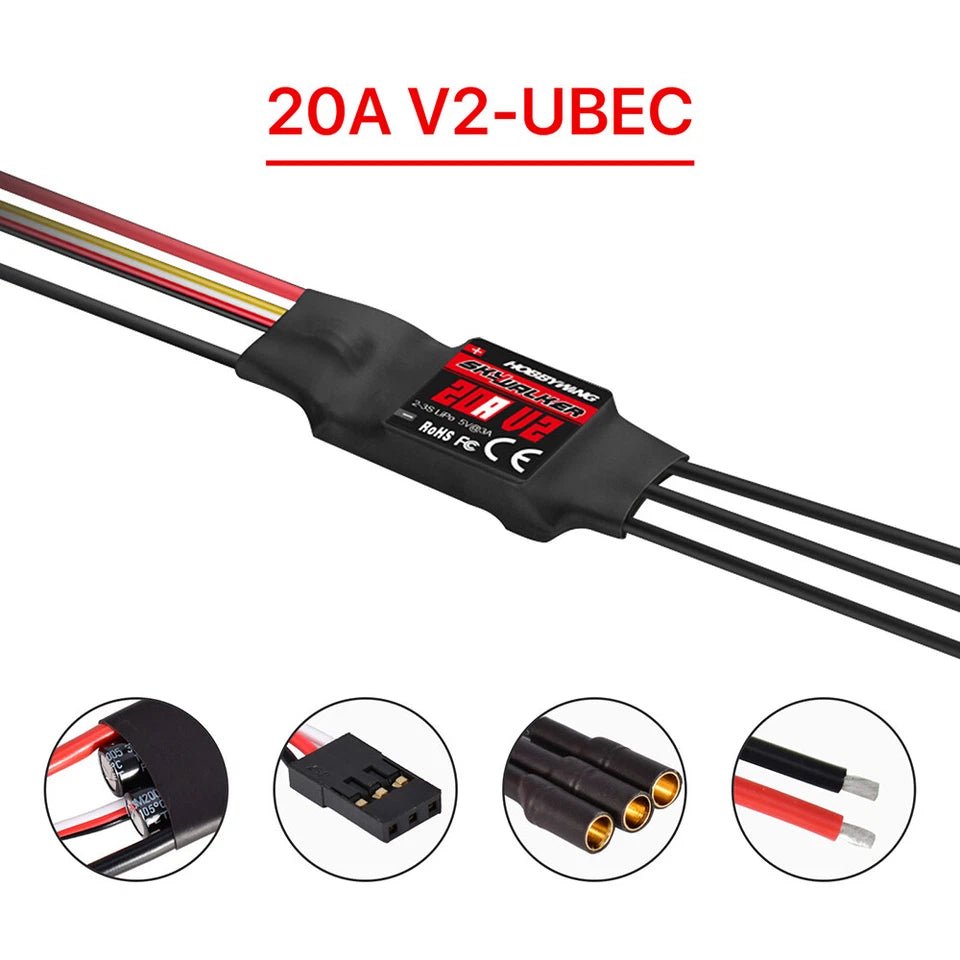 RC Modely Pro Každého. AeroStar WiFi 60A Brushless ESC With 5A BEC (2~6S - Foto 10