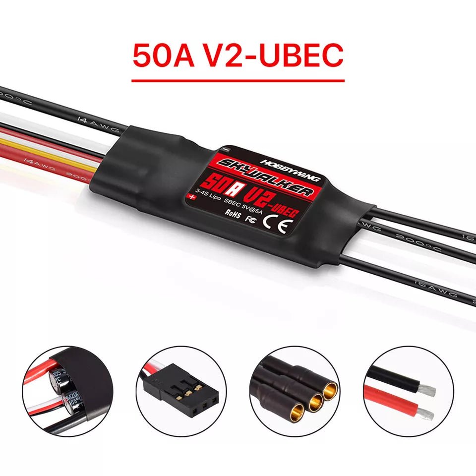 ホビーウイングESC Hobbywing Skywalker 20A 30A 40A 50A 60A 80A ESC 2-6s UBEC For RC