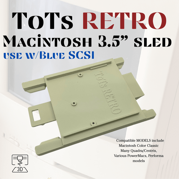Apple Macintosh 3.5” Drive sled for Blue SCSI 3d Printed Mac Color Classic