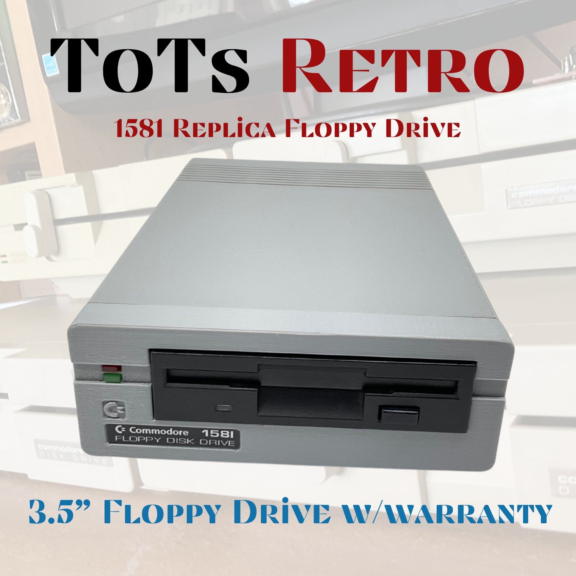 Commodore 1581 Drive Replica 3.5” PC Bezel for Commodore c64 c128