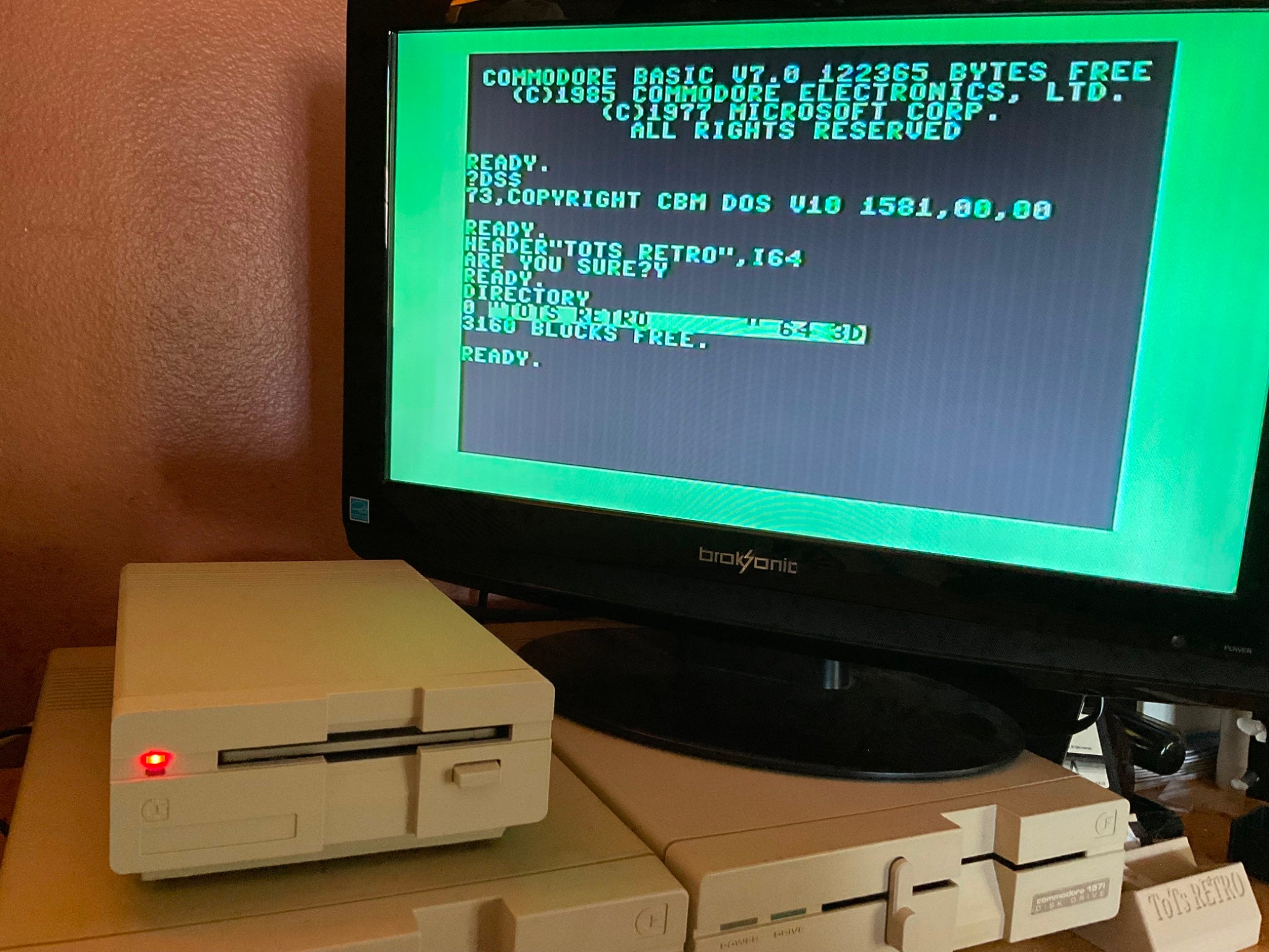 Commodore 1581 Drive Replica 3.5” for c64 c128 w/ Jiffy Dos