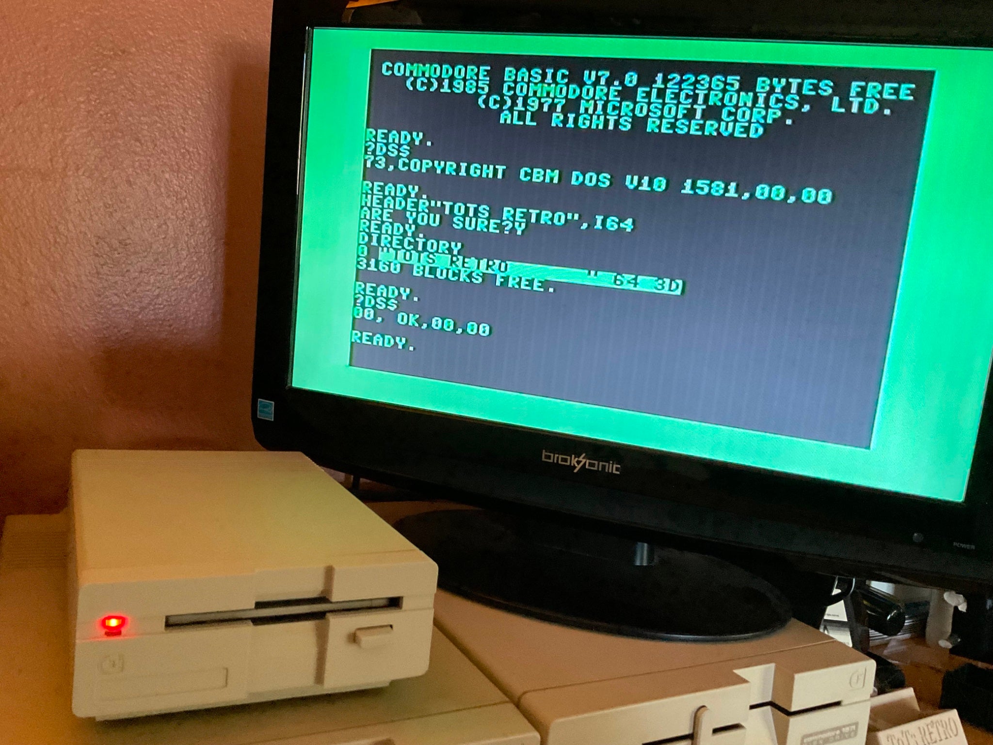 Commodore 1581 Drive Replica 3.5” for c64 c128 w/ Jiffy Dos