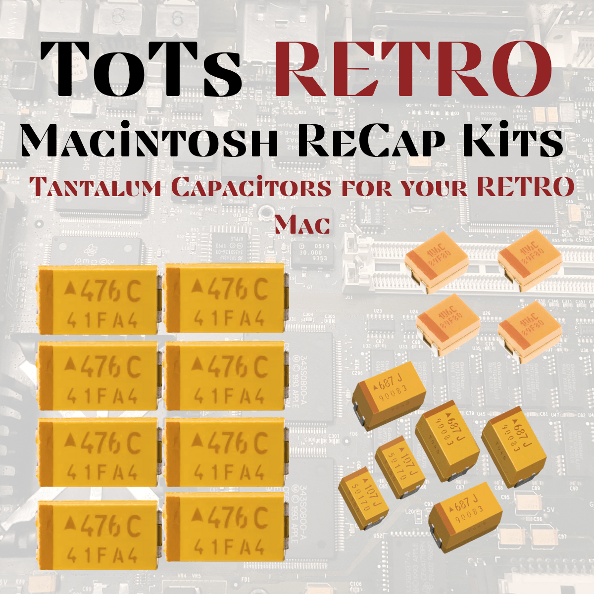 Macintosh Classic ロジックボード コンデンサ交換済 4MB Apple Macintosh Classic - Logic Board Capacitor Kit – ToTsRC/ToTsRETRO