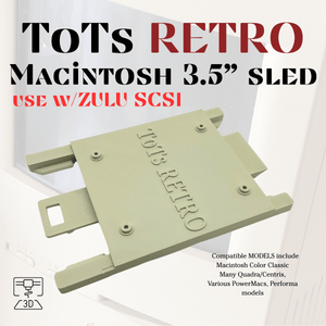 Apple Macintosh 3.5” Drive sled for ZULU SCSI 3d Printed Mac Color Classic