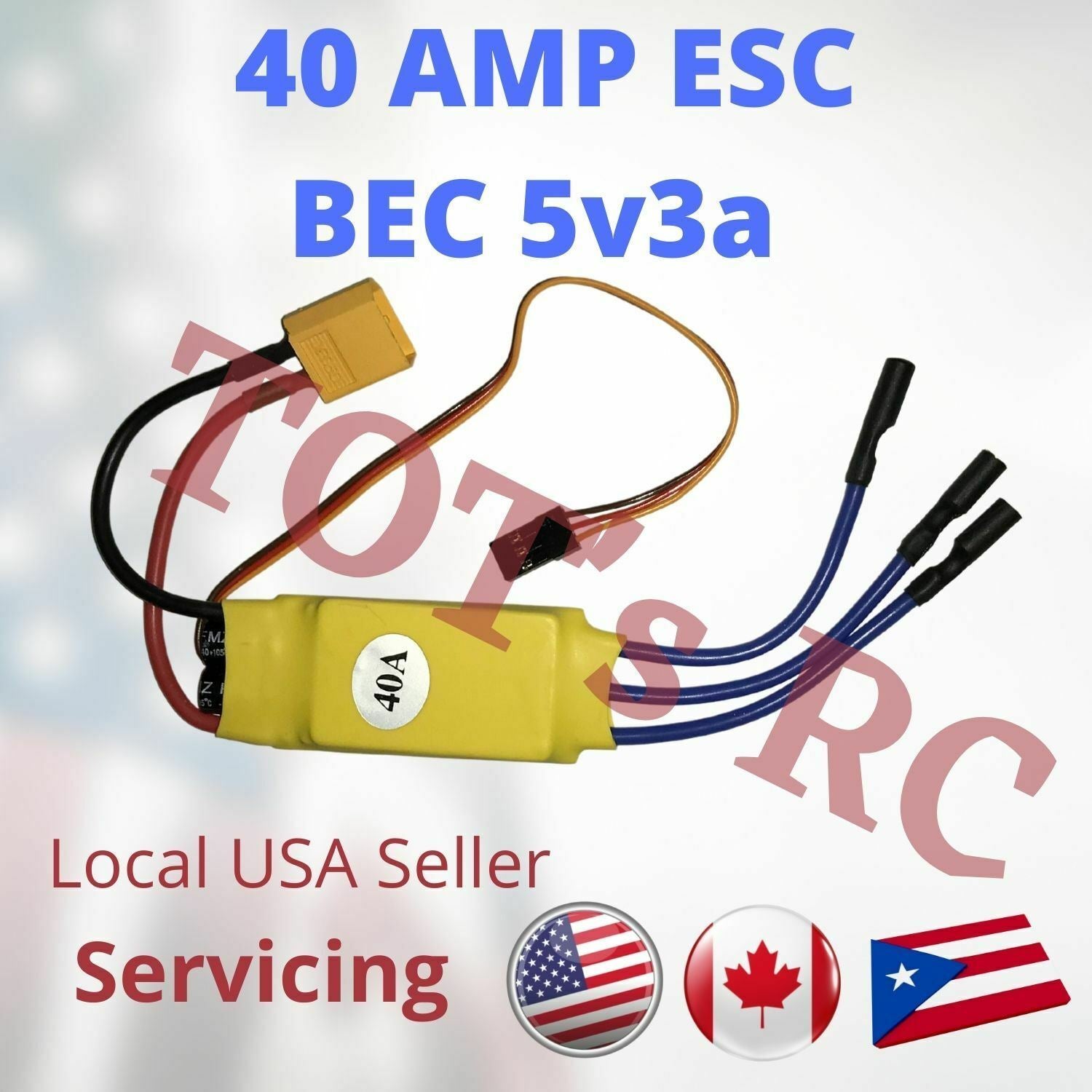 40 AMP ESC 40a ESC 4s ESC For RC Airplane FPV Wing Heli – ToTsRC