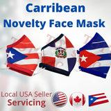 Puerto Rico Cuba Dominican Flag Novelty Face Masks One Size M/L