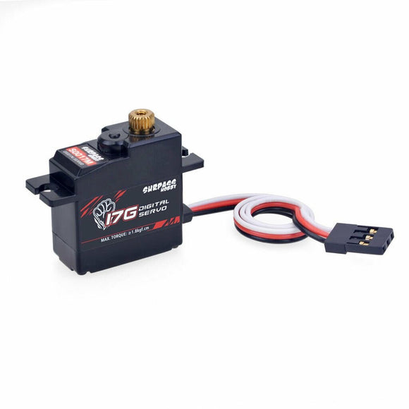 Surpass Hobby 17g Metal Steering Gear Servo for RC plane Robot 1/18 1/16 Truck Car