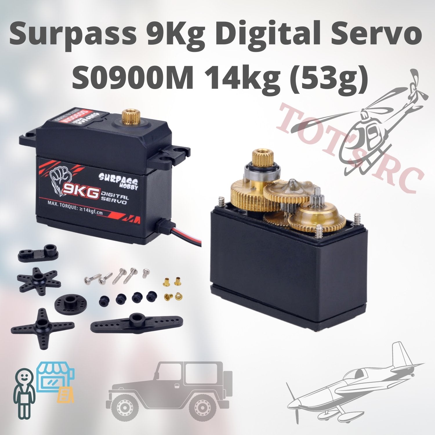 SURPASS HOBBY S0900M 9kg Metal servo TREX 600 1/10 1/8 RC Car