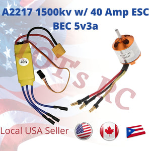 A2217 1100KV - 1500kv | 40a ESC 4s ESC 40amp XT60 | Deans  | rc plane FPV Wing