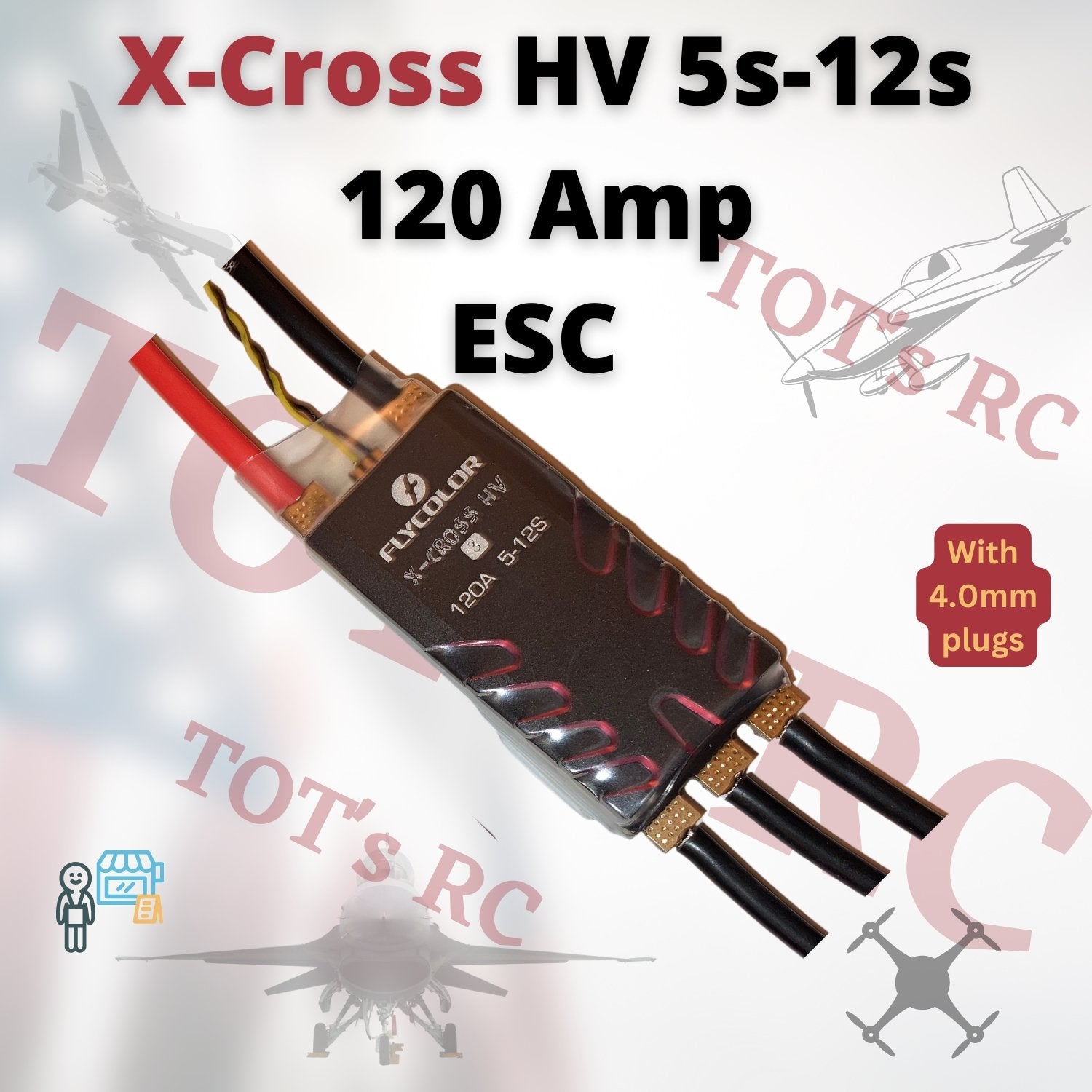 FlyColor X-Cross HV 5s-12s Lipo ESC 60A 80A and 120Amp ESC - ToTsRC