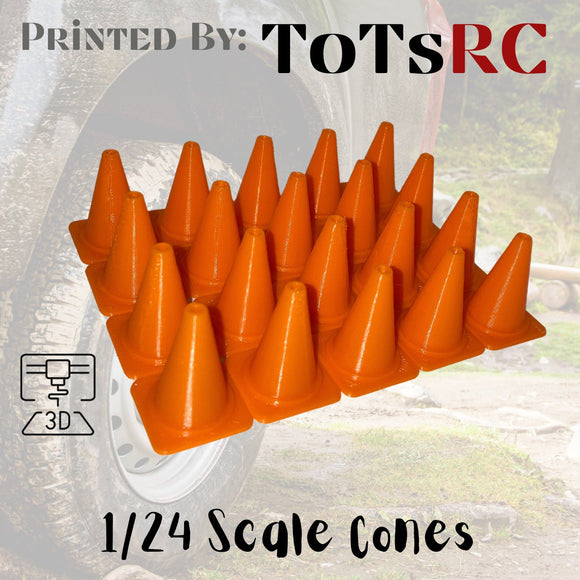 RC Car 1/24 1/28 1/32 Scale 20 Pack Rock Crawler Traffic Course Cones