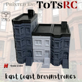N Scale 1:160 3D Printed Building - East Coast Brownstones PLA