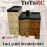 N Scale 1:160 3D Printed Building - East Coast Brownstones PLA