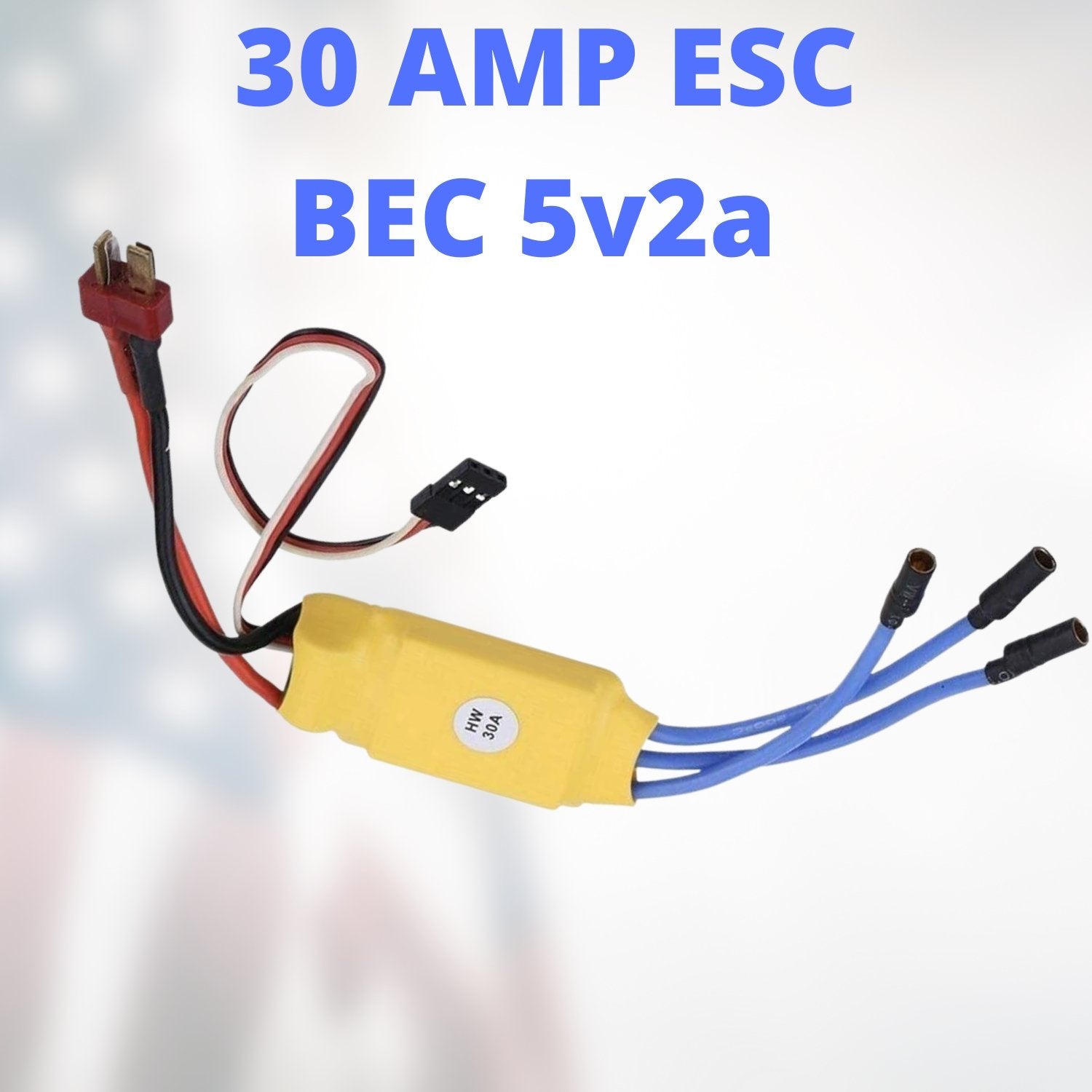 Hztyyier Aircraft 30a Brushless Speed ​​Controller avec Bec pour la Voiture RC, Black ESC 1 X Fiable pour RC Remote Control Drone, Hélicoptère, FPV