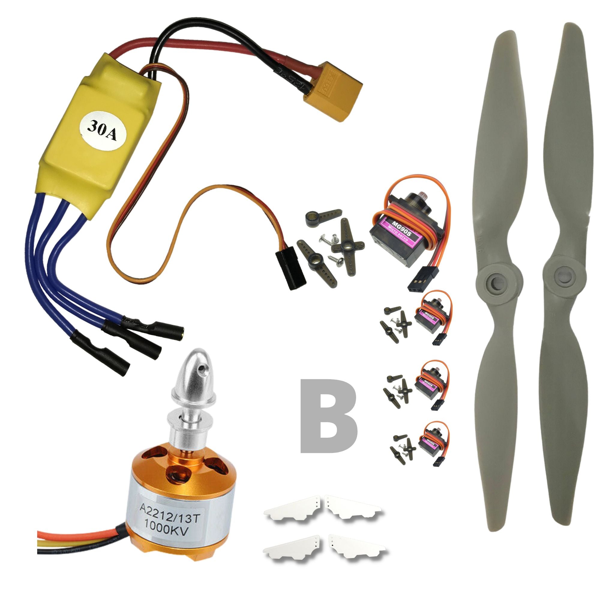 A2212 1000kv-1400kv | 30 AMP ESC 4x MG90s Mini Servo 3s ESC
