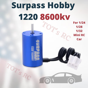 Surpass Hobby 1220 8600kv Brushless Motor for 1/24 1/28 1/32 RC Cars - Blue