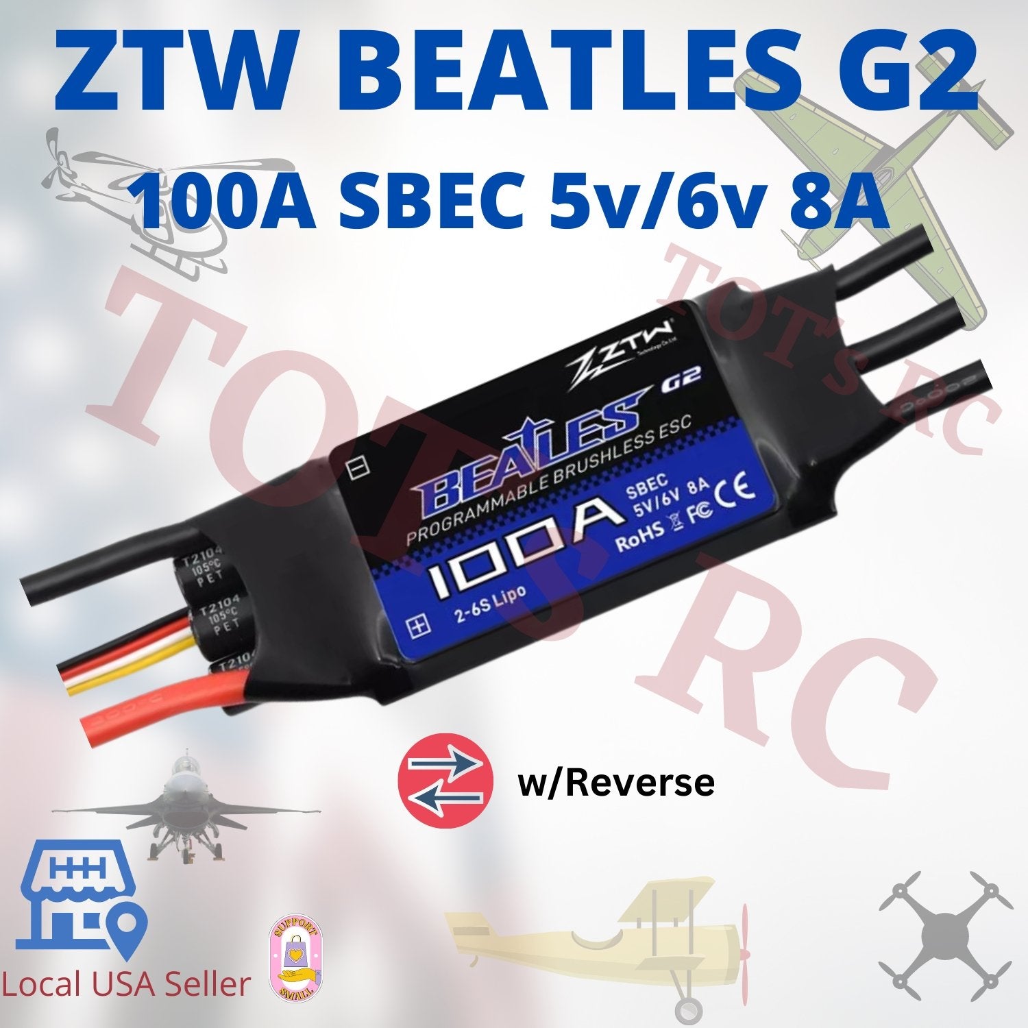 ZTW 32 Bit G2 BEATLES ESC 20A 30A 40A 50A 60A 80A 2-6s BEC Speed 