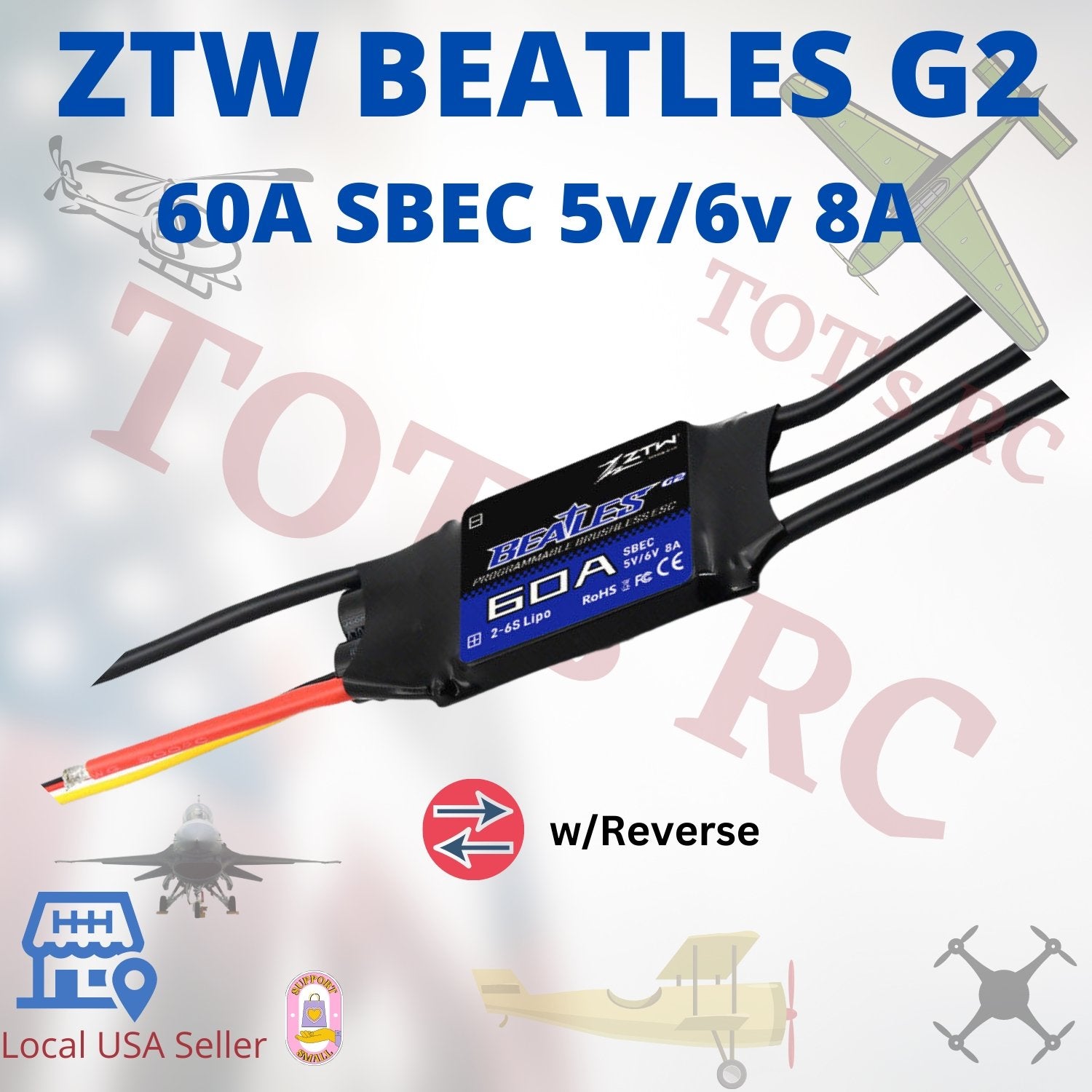 ZTW 32 Bit G2 BEATLES ESC 20A 30A 40A 50A 60A 80A 2-6s BEC Speed 