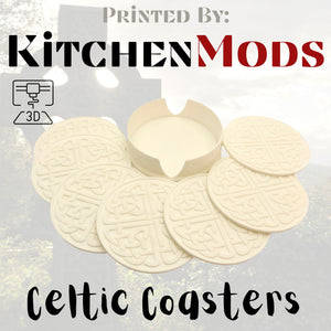 Celtic Coasters 3D Printed, Novelty Item, For Kitchen, Restaurant, Gift