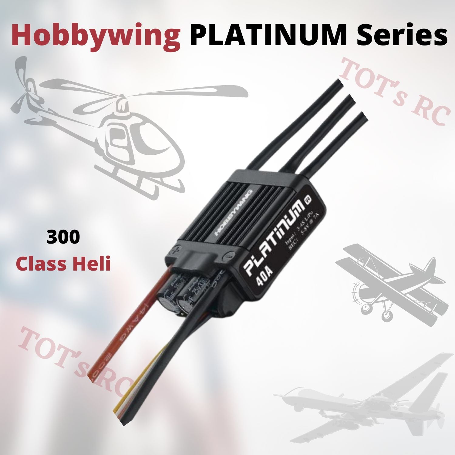 Hobbywing PLATINUM 25A 40A 60A 80A 120amp ESC 2-6s For Helicopter