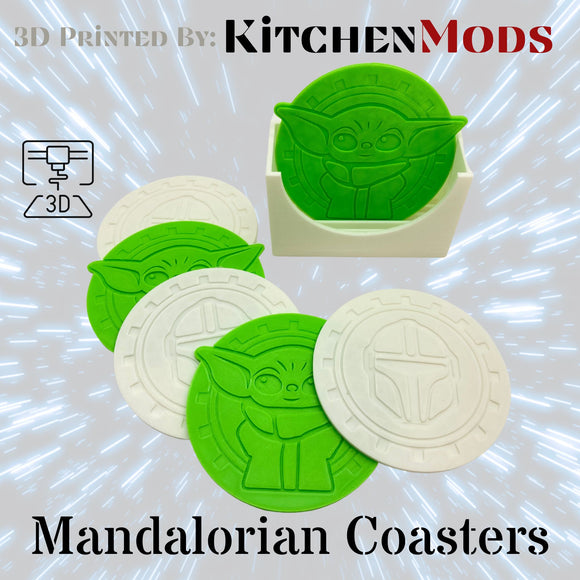 Mandalorian Din Djarin and Grogu Cup Coasters Novelty Item For the Home