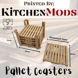 Pallet Coasters 3D Printed, Novelty Item, For Kitchen, Restaurant, Gift