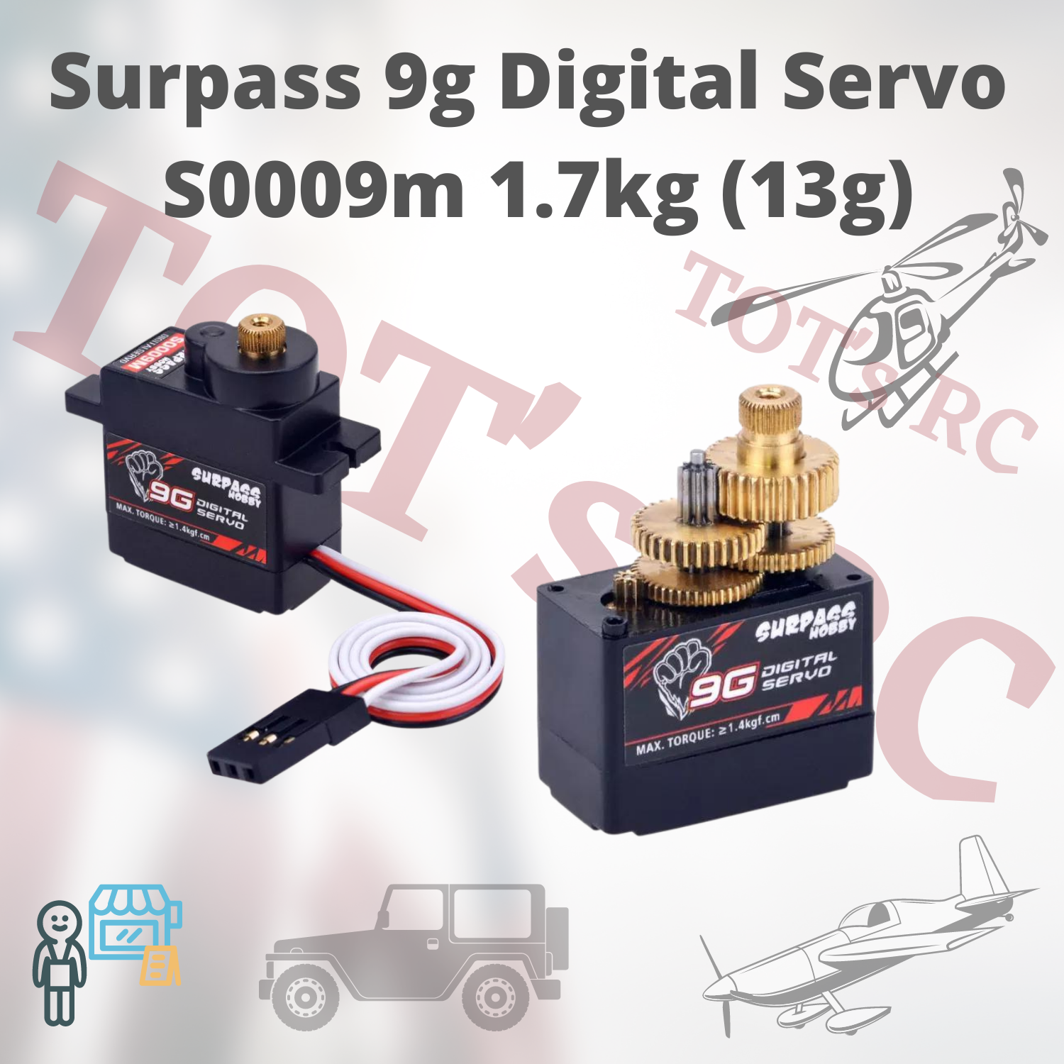 9g servo metal gear SURPASS Hobby 9g Metal Gear Servo for RC plane Heli Boat 1/24 Truck Car