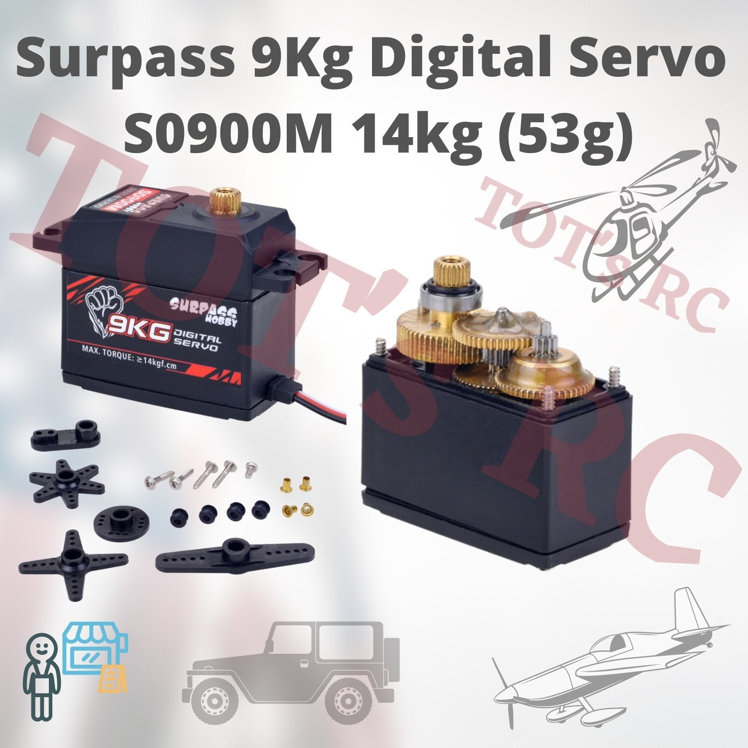 SURPASS HOBBY S0900M 9kg Metal servo TREX 600 1/10 1/8 RC Car